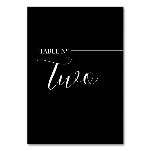 Numéro De Table Tarjeta De Mesa Modern Black and White Table Numb (Dos)