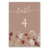 Numéro De Table Taupe Boho Fleur sauvage Mariage d'automne (Par défaut)