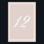 Numéro De Table Taupe et calligraphie blanche<br><div class="desc">Cartes de couleur neutre classique pour correspondre aux invitations de mariage brossé par Origami Prints.</div>