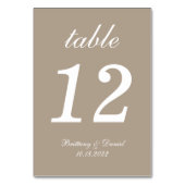 Numéro De Table Taupe Mariage calligraphie Simple Neutralité de sc (Par défaut)