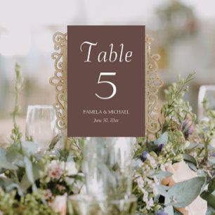 Numéro De Table Taupe Mariage de style simple