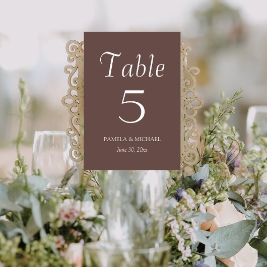 Numéro De Table Taupe Mariage de style simple