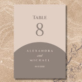 Numéro De Table Taupe minimaliste Mariage japonais
