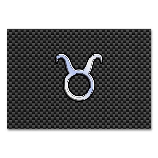 Numéro De Table Taurus Zodiac Sign on Charcoal Carbon Fiber Print (Devant)