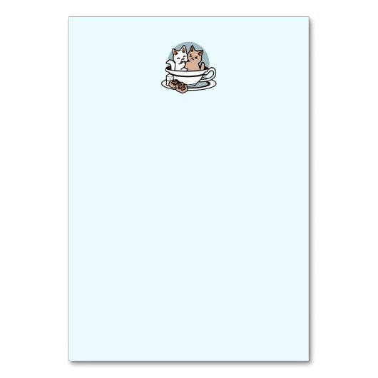 Numéro De Table Tea Time Meow Time - Cute Cat and Tea Design (Dos)