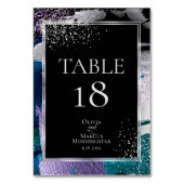 NUMÉRO DE TABLE | Teal argenté métallisé lilas (Dos)