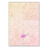 Numéro De Table Teinte de coucher de soleil et bouquet de rose écl (Dos)