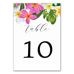 Numéro De Table Temple de la Plumeria tropicale Mariage d'arbre