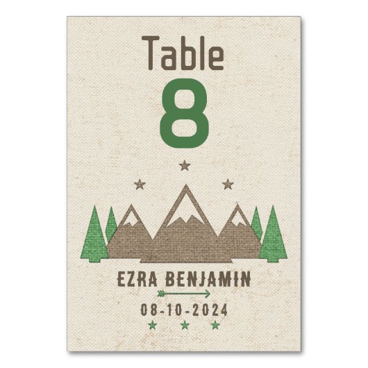 Numéro De Table Tente Canvas Camping Bar Mitzvah (Dos)