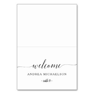Numéro De Table Tente mariage Place Card - Calligraphie romantique