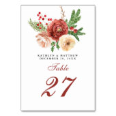 Numéro De Table Terracotta Blush rose floral Pine d'hiver Mariage (Par défaut)