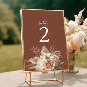 Numéro De Table Terracotta Boho Mariage Floral