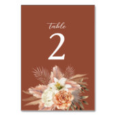 Numéro De Table Terracotta Boho Mariage Floral (Par défaut)