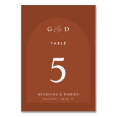 Numéro De Table Terracotta Coriander Boho Arch Monogramme Mariage (Par défaut)