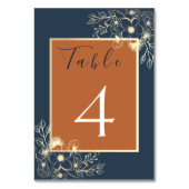 Numéro De Table Terracotta et Mariage bleu marine (Dos)