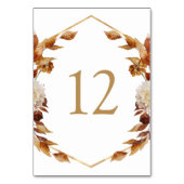 Numéro De Table Terracotta Fall Watercolor Leaves Wedding (Dos)