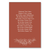 Numéro De Table Terracotta Floral Élégante Réception De Mariage (Dos)