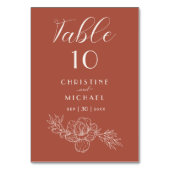 Numéro De Table Terracotta Floral Élégante Réception De Mariage (Par défaut)