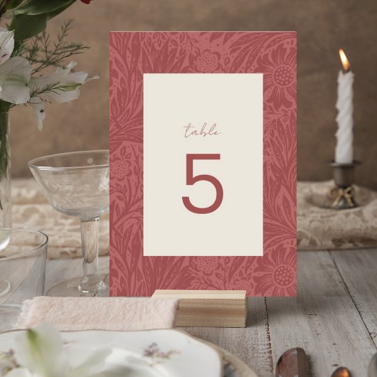 Numéro De Table Terracotta Floral Wedding Table Number Card
