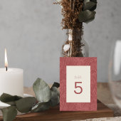 Numéro De Table Terracotta Floral Wedding Table Number Card