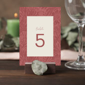 Numéro De Table Terracotta Floral Wedding Table Number Card