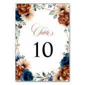 Numéro De Table Terracotta Marine Bleu Vert Mariage géométrique (Dos)