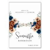 Numéro De Table Terracotta Marine Blue Greenery Nom d'hôte géométr (Par défaut)