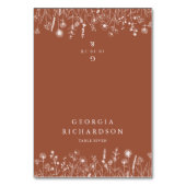 Numéro De Table Terracotta Rustic Automne Fleur sauvage Place Card (Par défaut)