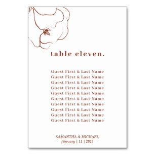 Numéro De Table Terracotta Simple Botanique Floral