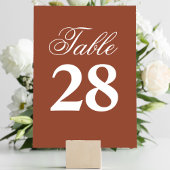 Numéro De Table Terracotta Wedding Script Table Number Sign