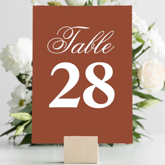 Numéro De Table Terracotta Wedding Script Table Number Sign