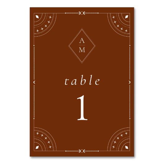 Numéro De Table Terre Cuite Lune Céleste & Étoiles (Par défaut)