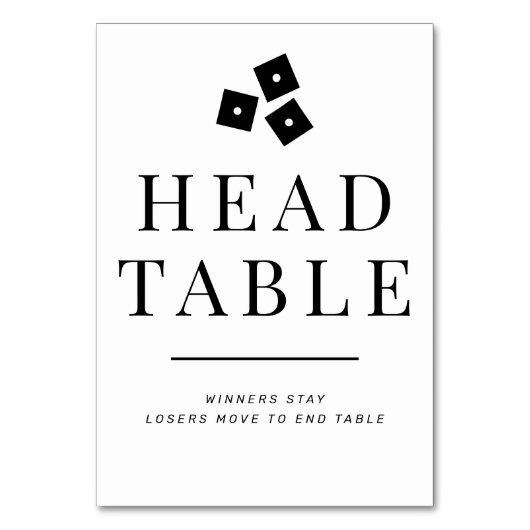 Numéro De Table Tête Bunco noir et blanc (Par défaut)
