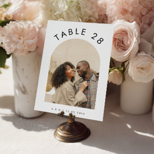 Numéro De Table Texte de photo arqué Bohème Minimaliste Mariage Mi
