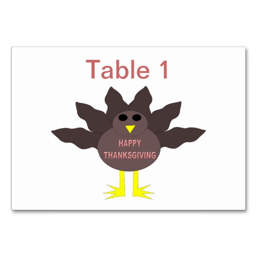 Numéro De Table Thanksgiving Plucked Turkey Personnalisable nappe (Devant)