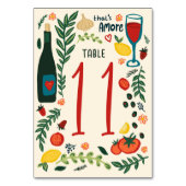 Numéro De Table That's Amore Italian Food Charming CUSTOM Wedding  (Par défaut)