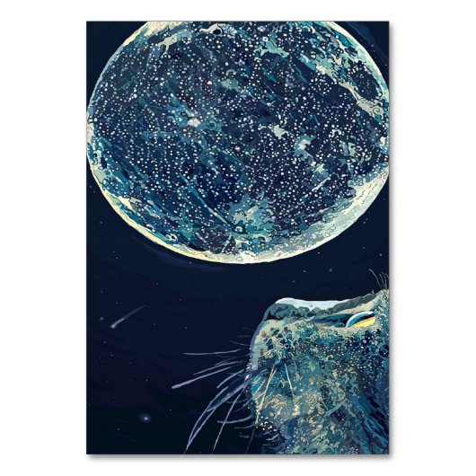 Numéro De Table The moon and the cat |Cat Lover (Par défaut)