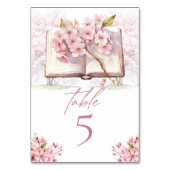 Numéro De Table Thé nuptial Élégant cerise (Dos)