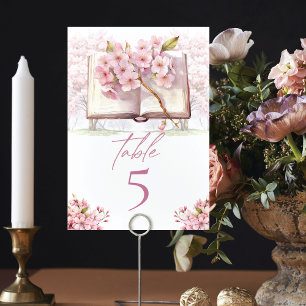 Numéro De Table Thé nuptial Élégant cerise