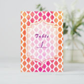 Numéro de table Thème de fête marocaine rose et or (Debout devant)