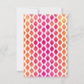 Numéro de table Thème de fête marocaine rose et or (Dos)