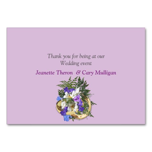 Numéro De Table Thème de fleurs de Geometric Gold & Jacaranda (Dos)