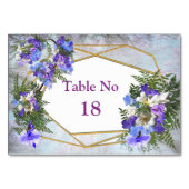 Numéro De Table Thème de fleurs de Geometric Gold & Jacaranda (Devant)