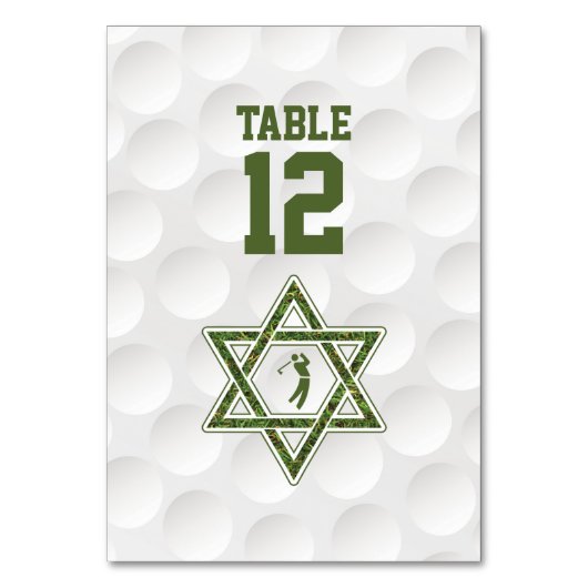 Numéro De Table Thème de golf Golf Bar Mitzvah (Dos)