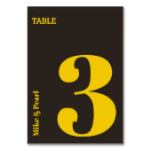 Numéro De Table Thème de Mariage doré noir riche (Dos)