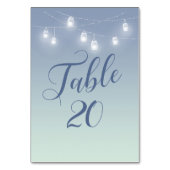 Numéro De Table Thème Décontracté mariage bleu et blanc doux (Dos)