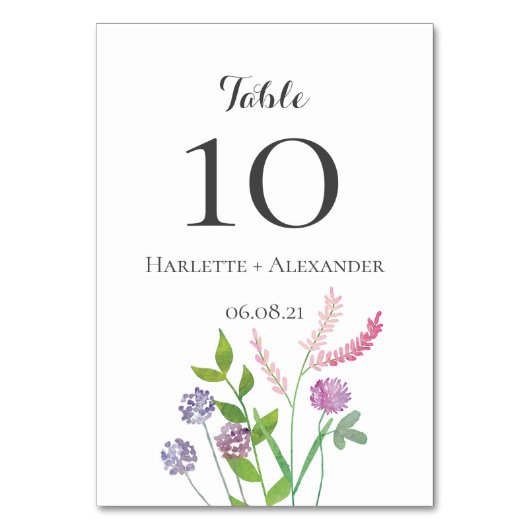 Numéro De Table Thème fleur sauvage (Par défaut)