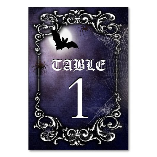 Numéro De Table Thème gothique d'Halloween avec chauve-souris et p (Par défaut)