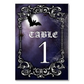 Numéro De Table Thème gothique d'Halloween avec chauve-souris et p (Dos)
