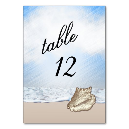 Numéro de table thème plage (Dos)